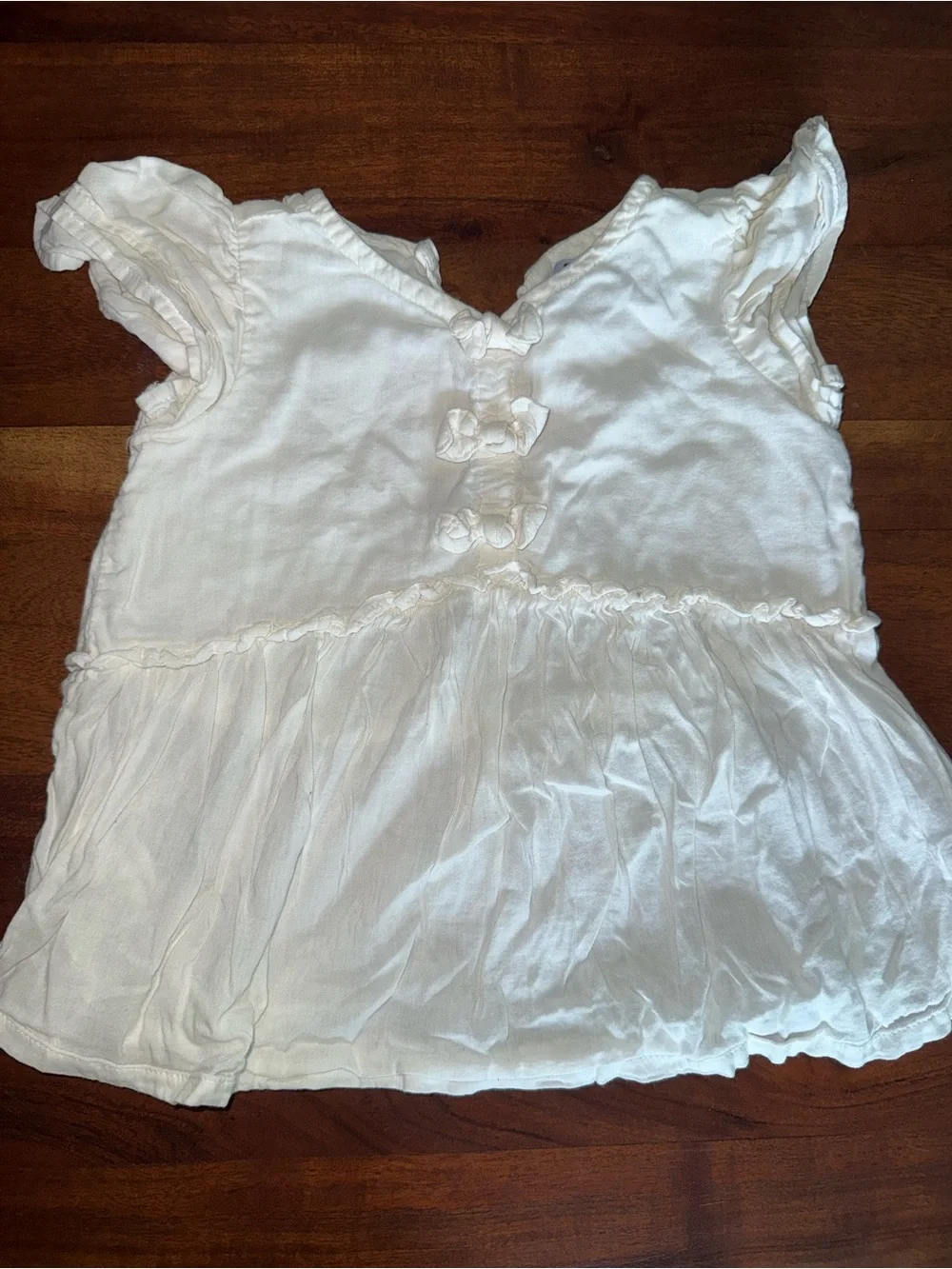 Old Navy White Ruffle Front Girls Tunic Top